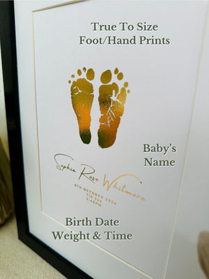 Foiled Baby Hand & Footprint Artwork