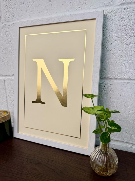 Foiled Baby Name Letter Print