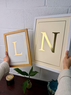 Foiled Baby Name Letter Print