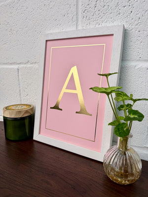 Foiled Baby Name Letter Print