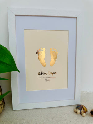 Foiled Baby Hand & Footprint Artwork