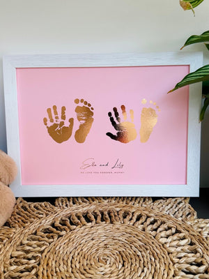 Siblings Hand & Footprint Artwork