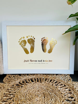 Siblings Hand & Footprint Artwork