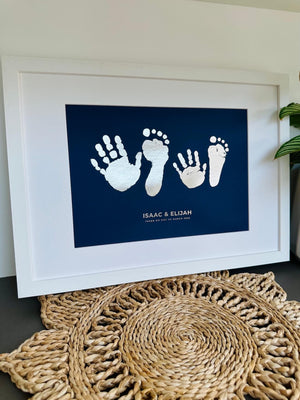 Siblings Hand & Footprint Artwork
