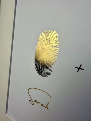 Foiled Mum, Dad Fingerprint & Baby Print Artwork