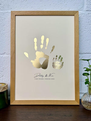 Foiled Parent & Child Handprint Artwork