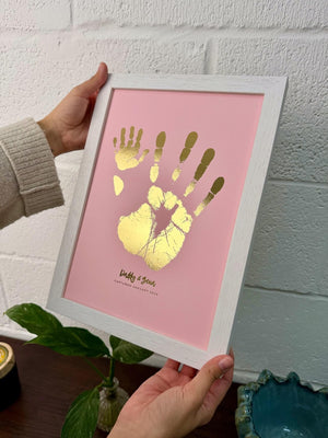 Foiled Parent & Child Handprint Artwork