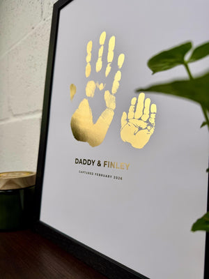 Foiled Parent & Child Handprint Artwork