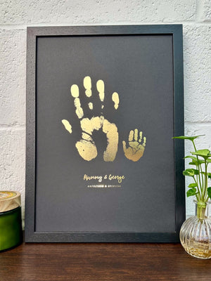 Foiled Parent & Child Handprint Artwork
