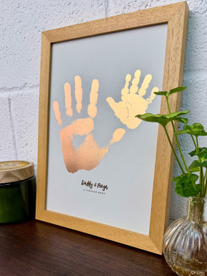 Foiled Parent & Child Handprint Artwork