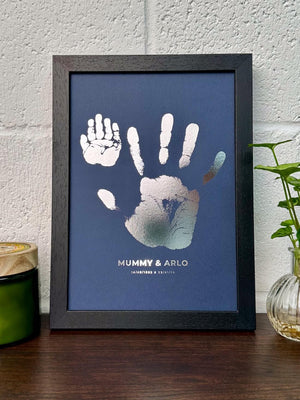 Foiled Parent & Child Handprint Artwork