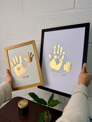 Foiled Parent & Child Handprint Artwork