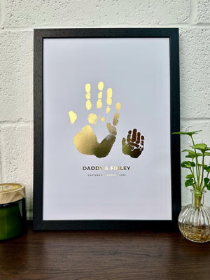 Foiled Parent & Child Handprint Artwork