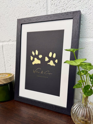 Foiled Two Pet Paw Print Artwork