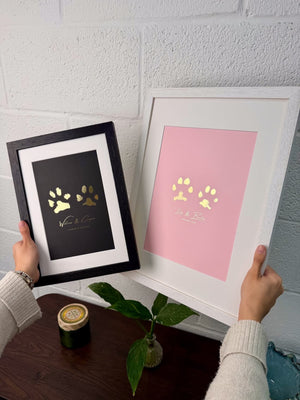 Foiled Two Pet Paw Print Artwork