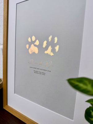 Foiled Two Pet Paw Print Artwork