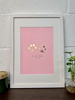 Foiled Two Pet Paw Print Artwork