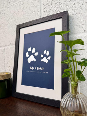 Foiled Two Pet Paw Print Artwork