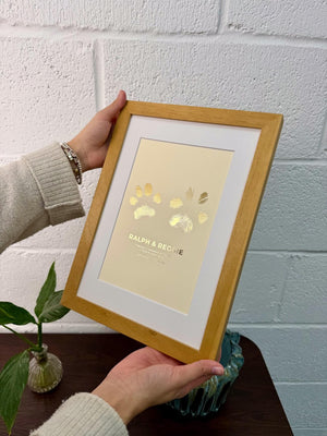 Foiled Two Pet Paw Print Artwork