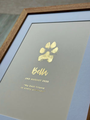 Foiled Pet Paw Print Artwork