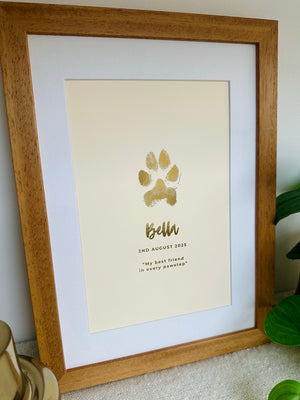Foiled Pet Paw Print Artwork