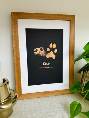 Foiled Pet Paw Print Artwork