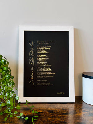 Favourite Poem or Text | Custom Metallic Foil Print