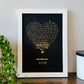 Heart Shape Song Lyrics | Custom Metallic Foil Print