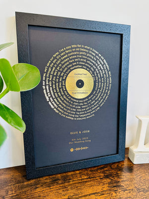 Song Lyrics | Custom Metallic Foil Print