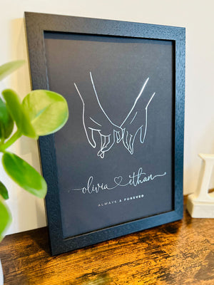 Holding Hands | Custom Couple Foil Print